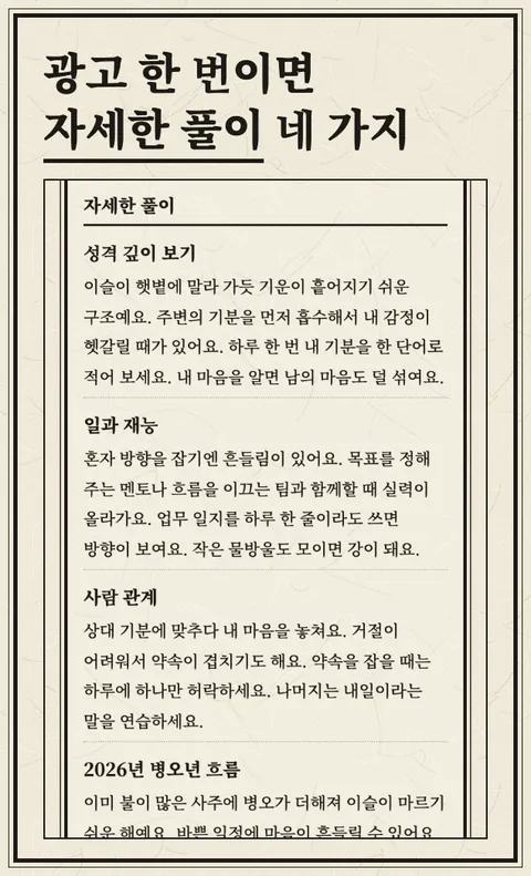 내 사주 오행 보기 화면 3